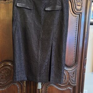 J. Crew Black Lace Pencil Skirt